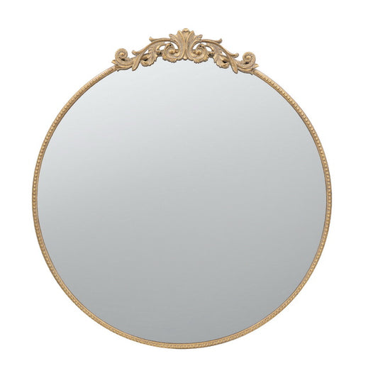 Large Baroque Gold Round Mirror 105x102cm