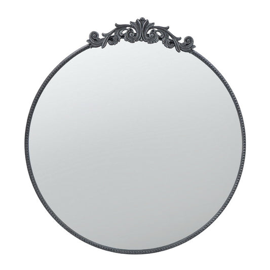 Baroque Black Round Wall Mirror 100x98cm