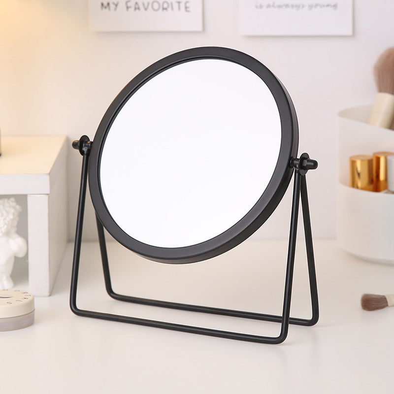 Black Rotating Tabletop Makeup Mirror - 360Âº  Swivel Vanity Mirror for Bedroom & Desk