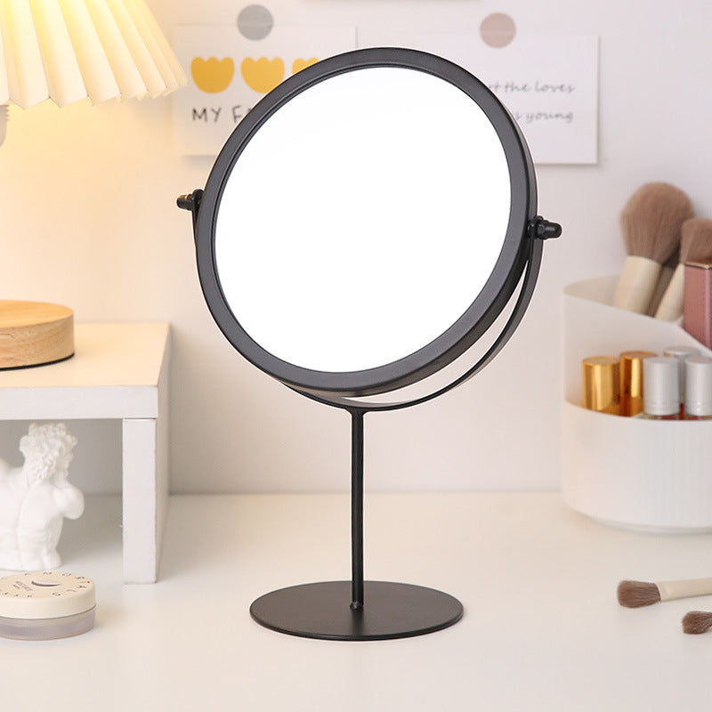 Black Rotating Tabletop Makeup Mirror - 360Âº Swivel Vanity Mirror for Bedroom & Desk