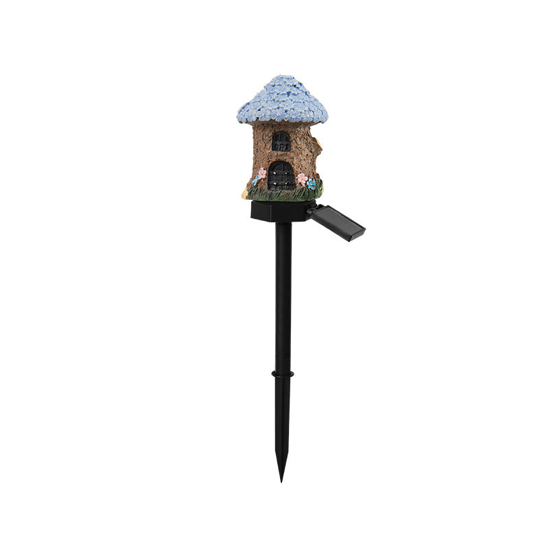 Style 4 Brown And Blue Solar Resin Garden Stake Light - Outdoor Landscape Light for Yard and Patio Decor