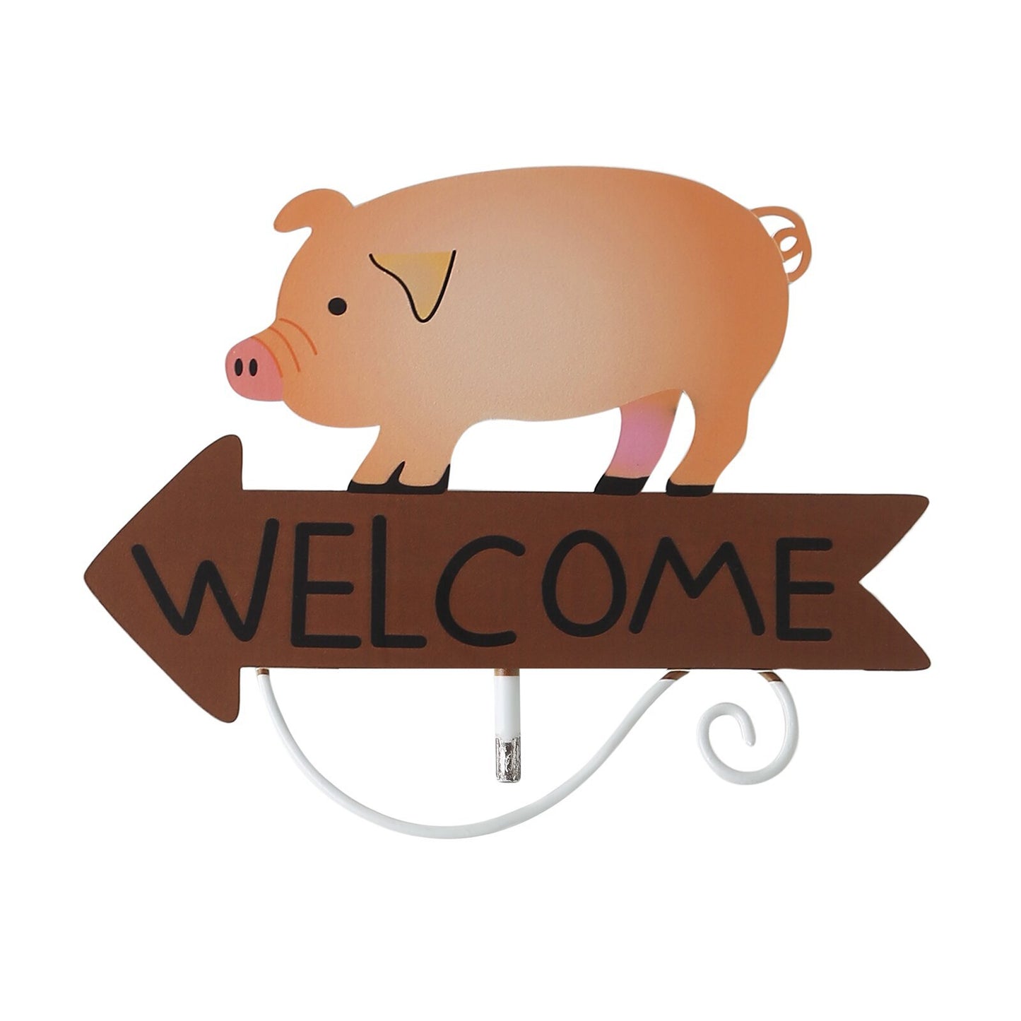 Pink Pig Pattern Charming Metal Garden Stakes | Welcome Yard & Lawn Decor