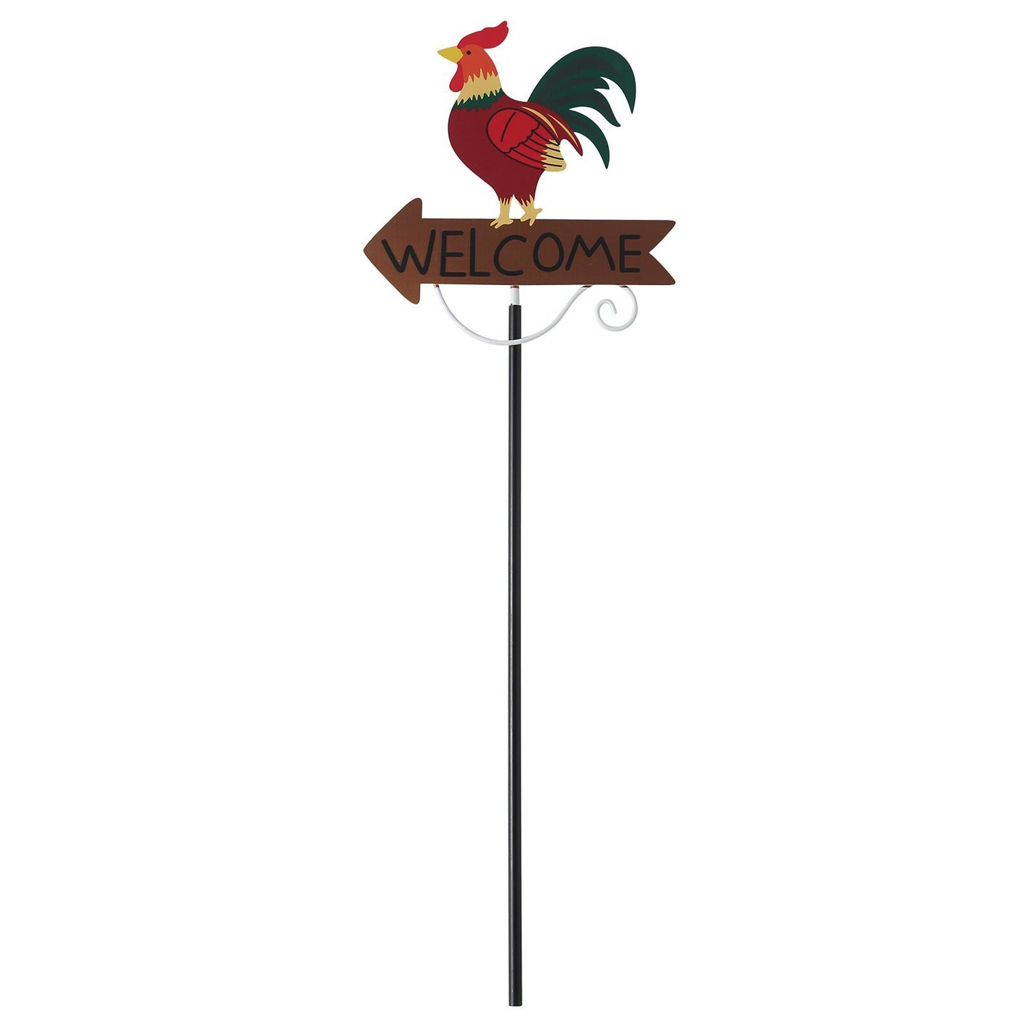Colorful Rooster Pattern Charming Metal Garden Stakes | Welcome Yard & Lawn Decor
