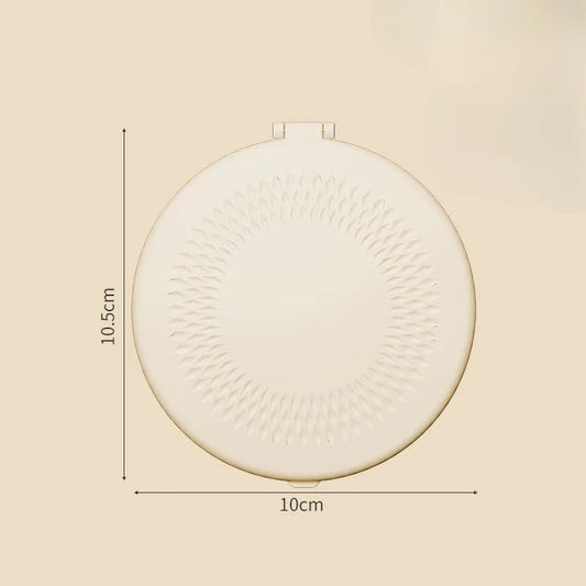 Yellow LED Travel Makeup Mirror - Rechargeable Compact Mirror with 3 Color Lights, 1x/5x Magnification & Smart Auto On/Off