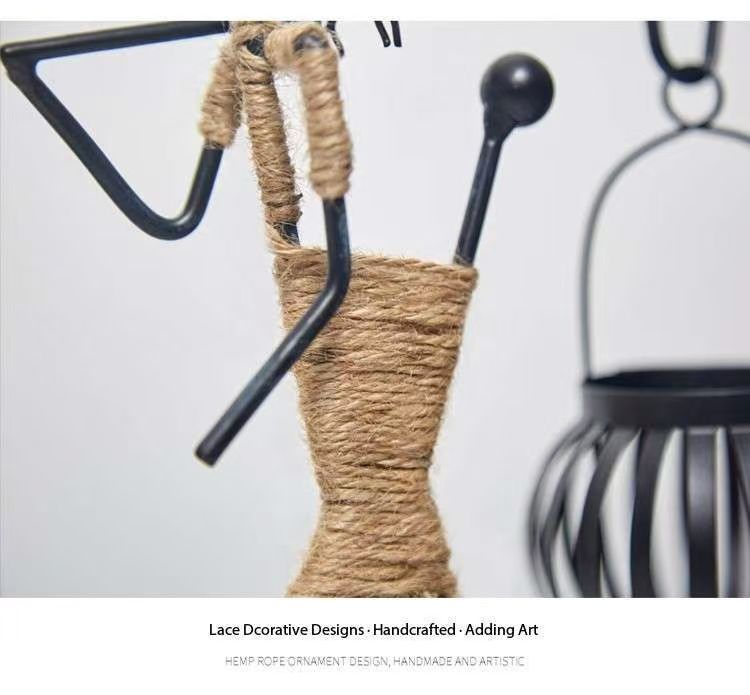 Creative Iron Girl Candle Holder for Nordic Restaurant Table Decorations and Bar Counter Accessories(Style A)