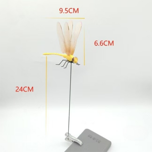 6-Pieces Green Small Garden Dragonfly Clips – 3D Colorful Insect Decoration, Outdoor Metal Stake Ornament, Patio & Plant Accessories