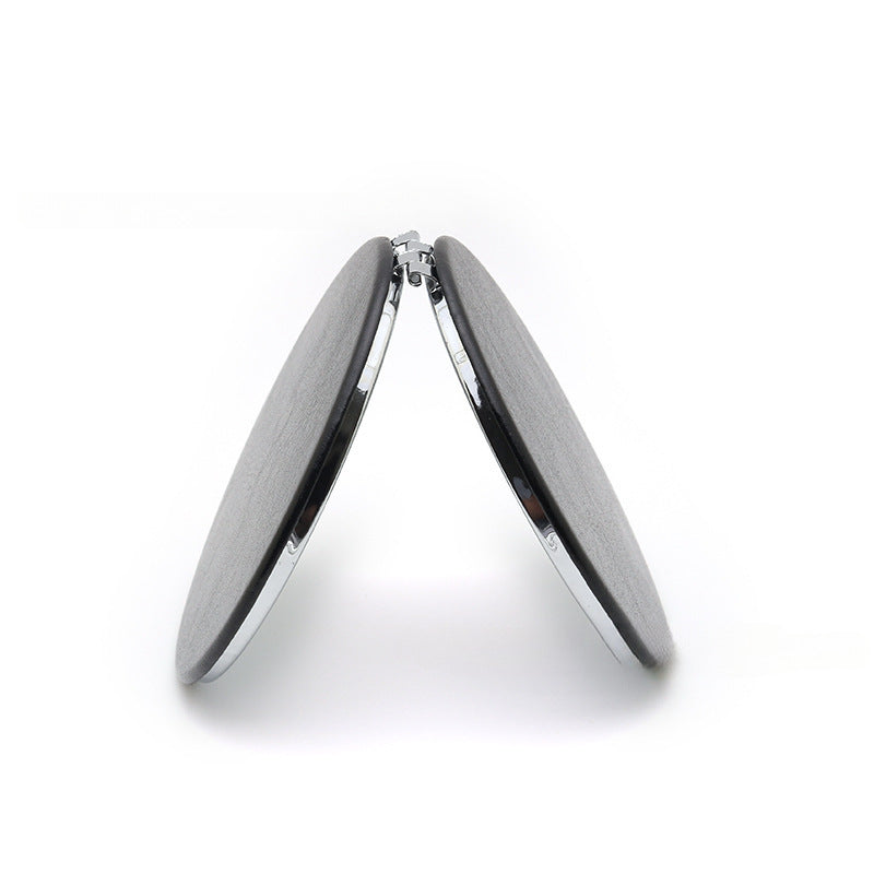 4-Pack Black Jumbo Round Portable Makeup Mirror(8x8CM) - Pocket Cosmetic Mirror for Touch-Ups, PU Leather Cover & Metal Frame