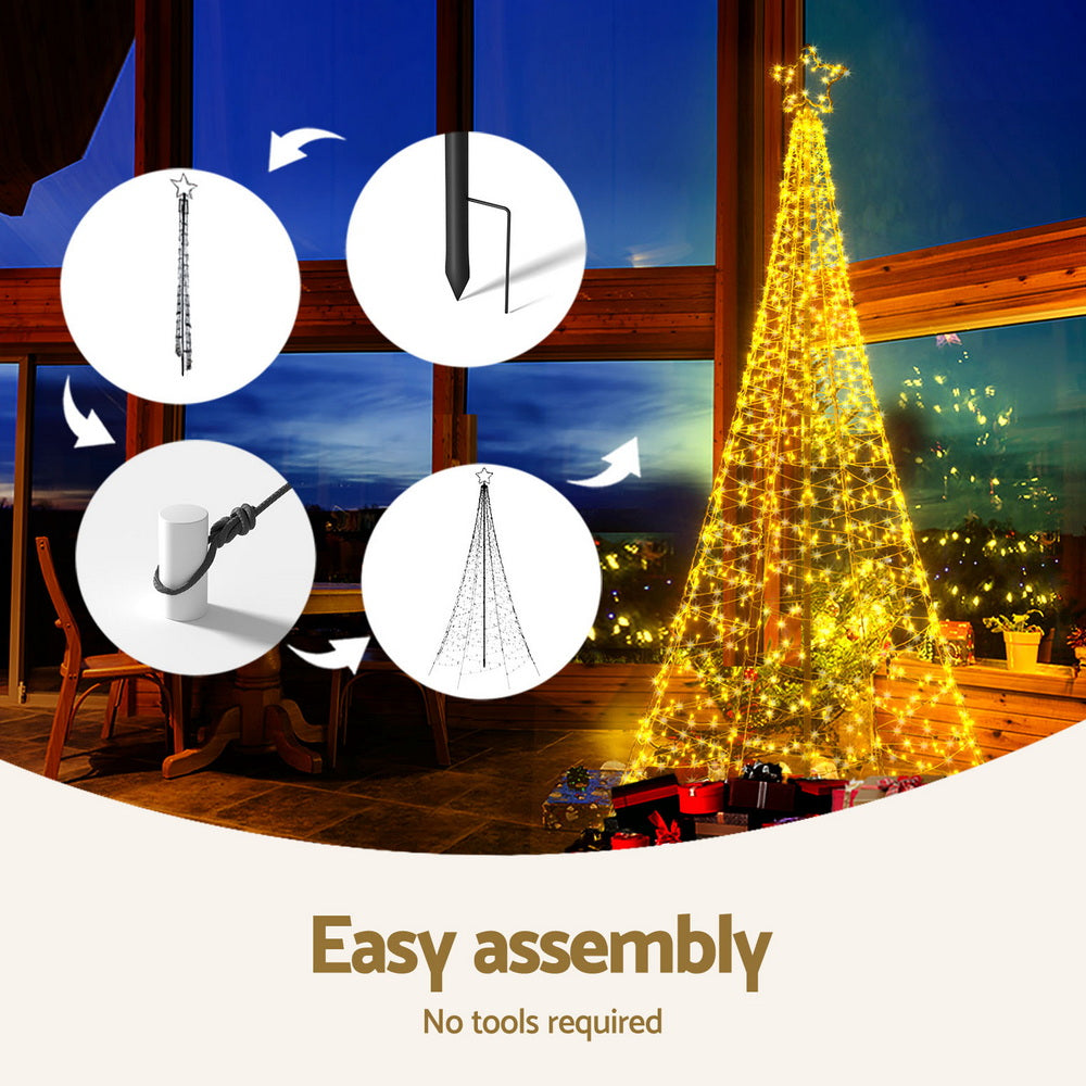 Solar Christmas Tree 2.1m 320 LED Net Lights Xmas Trees Decoration