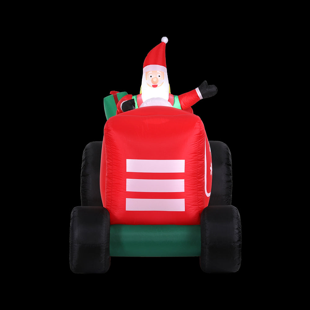 Christmas Inflatable Santa Truck 2.6M Length LED Decorations Illuminated